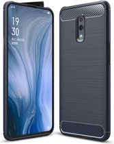 OPPO Reno Hoesje - Mobigear - Brushed Slim Serie - TPU Backcover - Marineblauw - Hoesje Geschikt Voor OPPO Reno