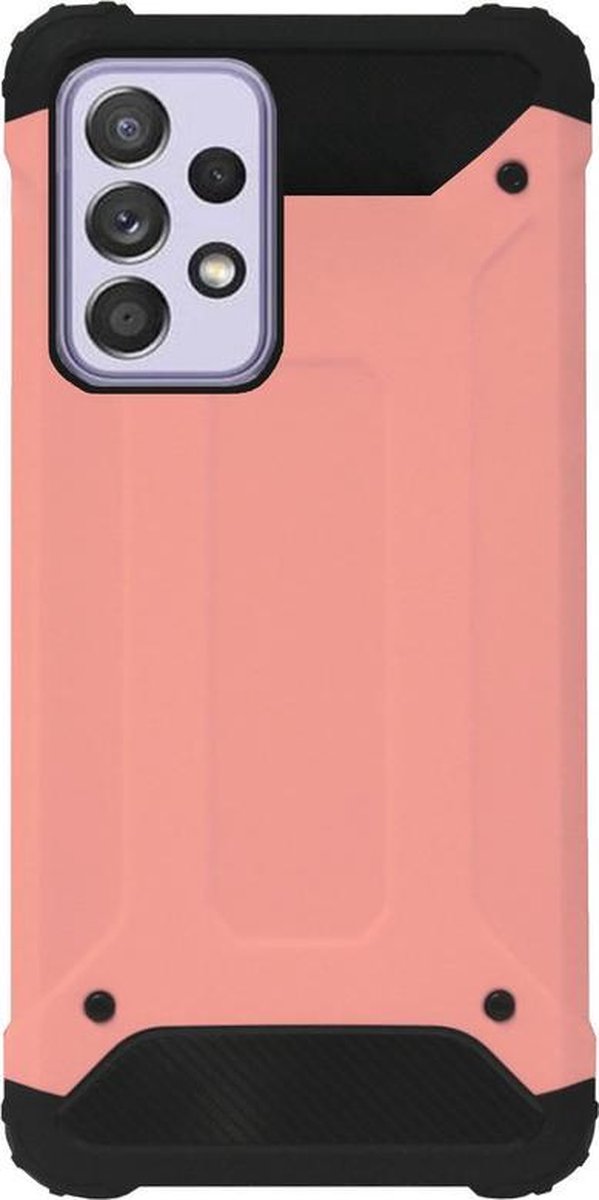 - WLONS Rubber Kunststof Bumper Case Hoesje Geschikt voor Samsung Galaxy A72 - Goud Rose