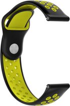 Strap-it Horlogeband 22mm sport universeel - zwart/geel