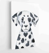 Dog - watercolor illustration isolated on white background. Hand drawn dalmatian puppy character, front view - Moderne schilderijen - Vertical - 1633021822 - 115*75 Vertical