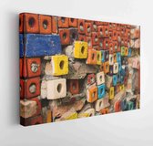 Onlinecanvas - Schilderij - The Beautiful Pattern Clay Ceramics Paint Colors Art Horizontal Horizontal - Multicolor - 60 X 80 Cm