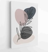 Botanical wall art vector set. Floral and Foliage line art drawing with abstract shape. 4 - Moderne schilderijen – Vertical – 1810230166 - 50*40 Vertical
