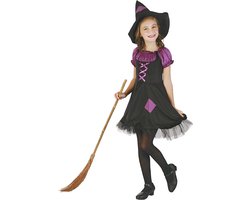 Paars heksen kostuum voor meisjes - Verkleedkleding - 134/146