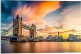 Acrylglas - Skyline met Tower Bridge in Londen - 60x40cm Foto op Acrylglas (Wanddecoratie op Acrylglas)