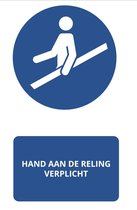 Hand aan de reling verplicht tekststicker 210 x 148 mm (A5)