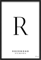 Poster Letter R Roermond A3 - 30 x 42 cm (Exclusief Lijst)