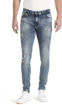 Purewhite - Jone 510 Damaged Heren Skinny Fit   Jeans  - Blauw - Maat 26