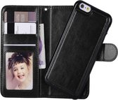iPhone 6/6s Wallet Case Deluxe met uitneembare softcase, business cover in luxe uitvoering, zwart , merk i12Cover