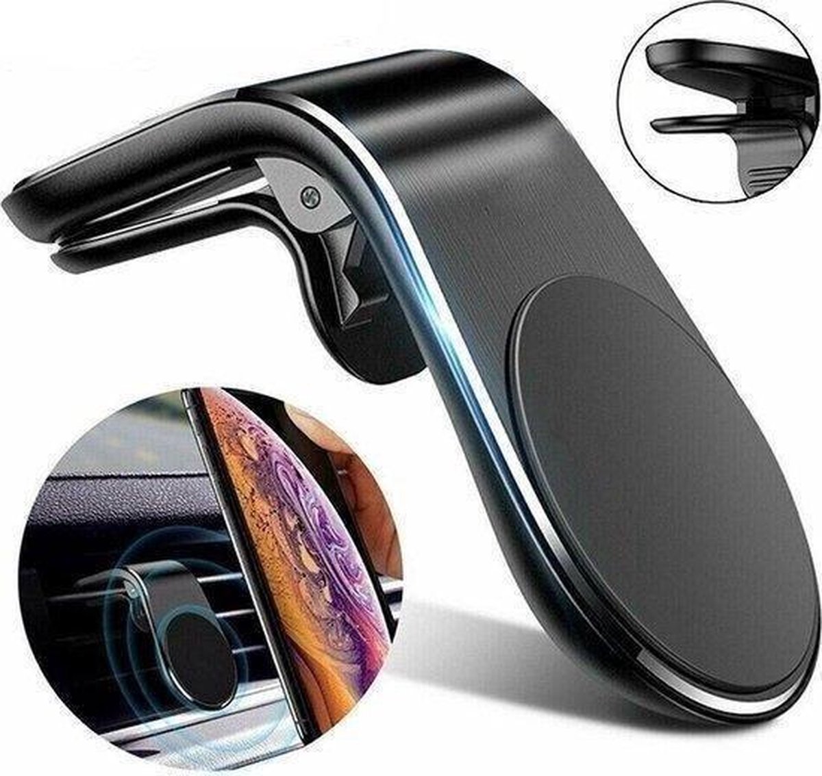 Eisenz Ez-185 -Telefoon Houder Magnetische voor alle auto's met Recht Ventilatierooster - Magneethouder - Autohouder- Mobiele houder voor auto