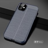 Xssive Soft Case - Leder Look TPU - Back Cover voor Apple iPhone 12 Mini (5.4) - Blauw