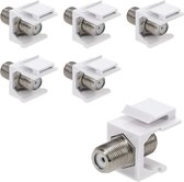 kwmobile 6x F-connector voor coax kabels - F-stekkers voor DVB-S en DVB-S2 aansluiting - Snap-in systeem - Voor patchpanelen en netwerkcontactdozen