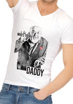 Shots S-Line Fun shirt Funny Shirts - Who's Your Daddy M - wit,meerkleurig