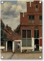 Gezicht op huizen in Delft, bekend als ‘Het straatje’, Johannes Vermeer, ca. 1658 - Tuinposter 50x70 - Wanddecoratie - Johannes Vermeer - Meesterwerken