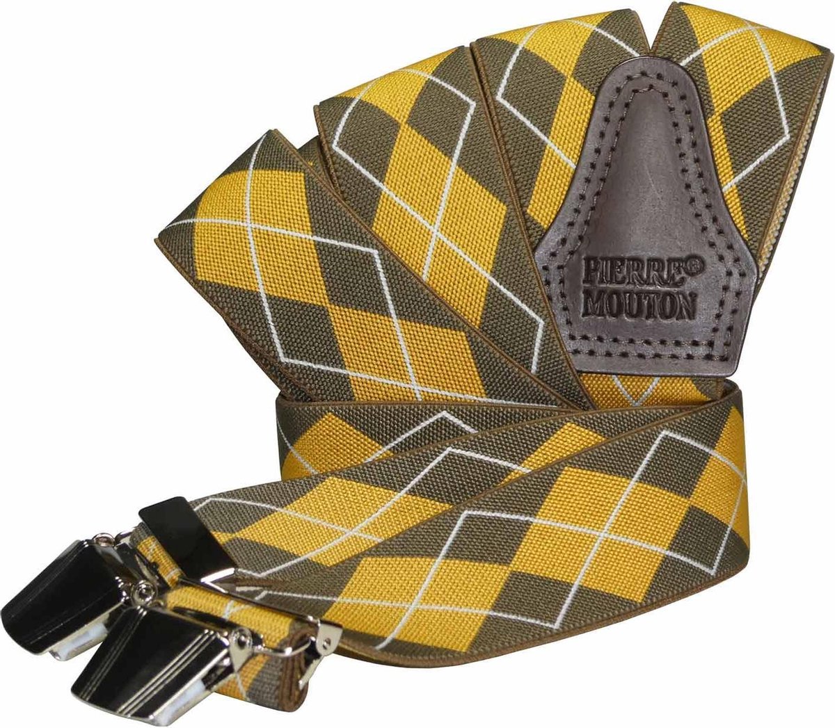 Pierre Mouton - Bretel - Volwassenen - Metz Geel - Sterke Clips - 120cm - 35mm - M - L