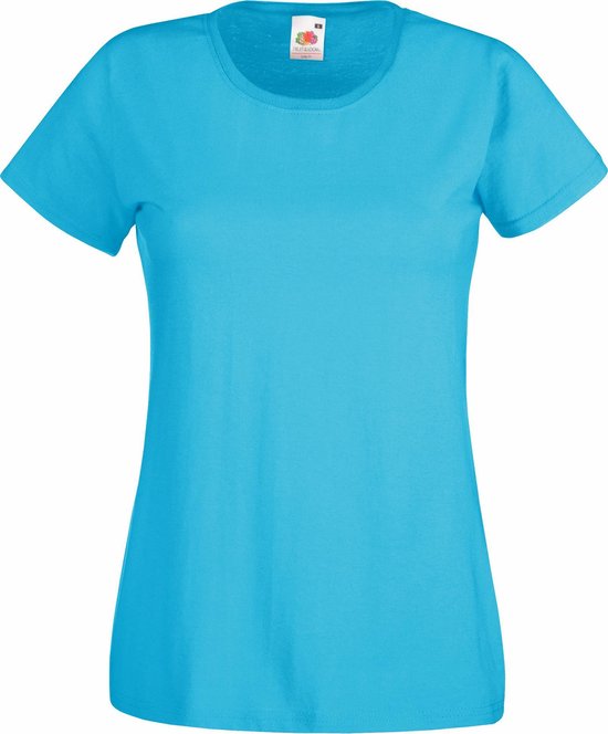 Fruit of the Loom Dames/vrouwen Lady-Fit Valueweight Short Sleeve T-Shirt (Pak van 5) (Azuurblauw)