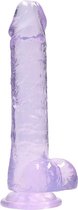 8" / 20 cm Realistic Dildo With Balls - Purple - Realistic Dildos -