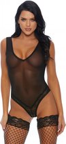 Sheer Temptation Teddy - Black - Maat S