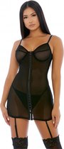 Hook Me Up Chemise Set - Black - Maat XL