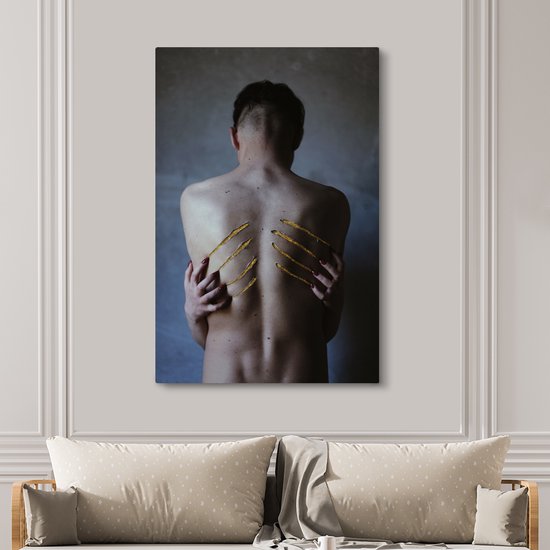 Griffes sur votre toile de dos 2cm 120x180 cm - Tirage photo sur toile (Décoration murale salon / chambre) XXL / Groot format!