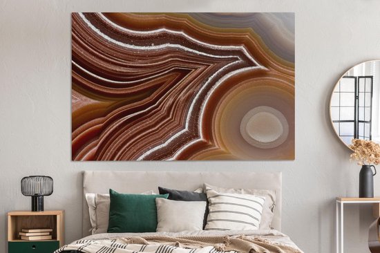 Tableau sur toile Gros plan d'une agate en couches - 150x100 cm - Décoration murale
