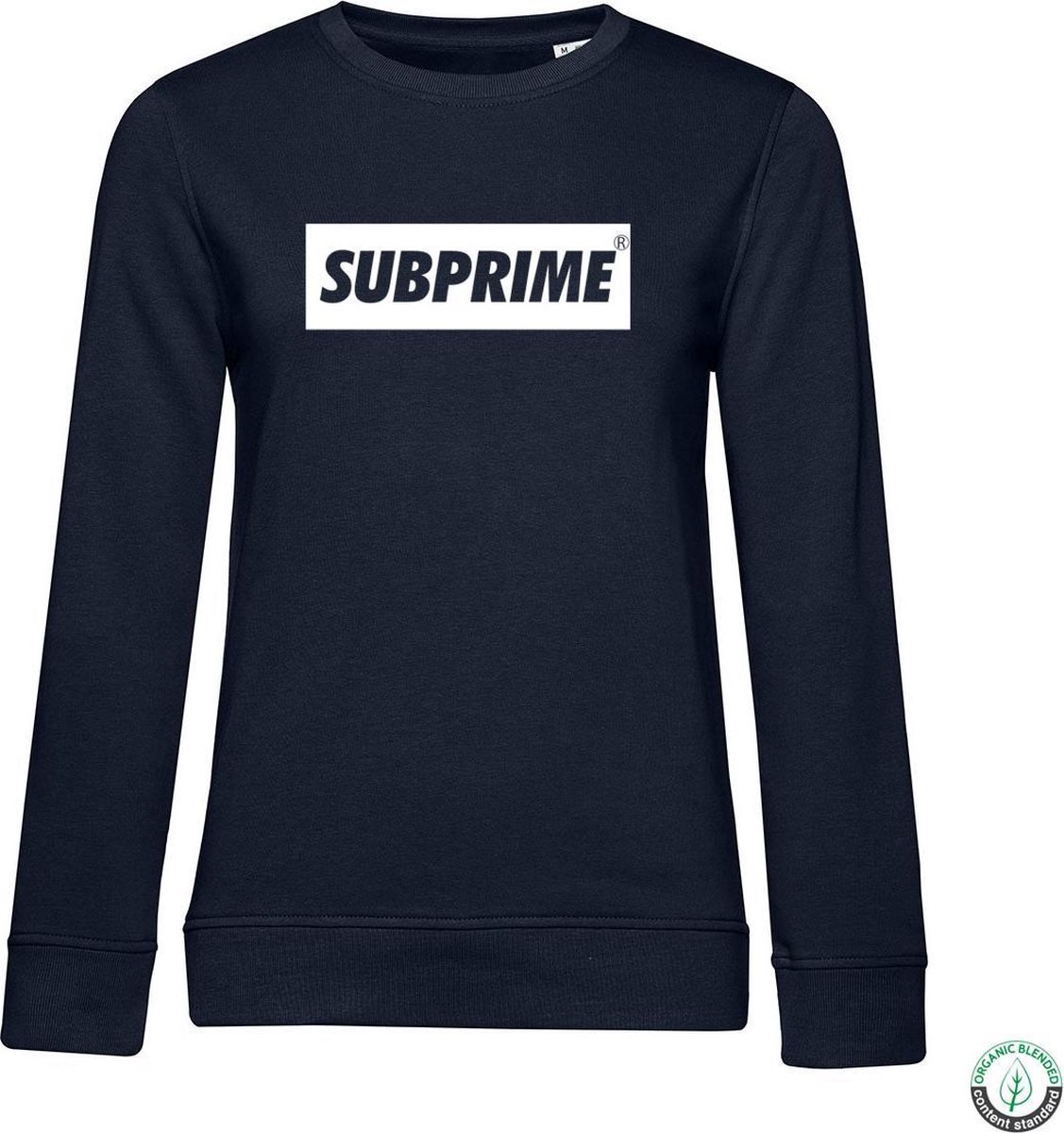 Subprime - Dames Sweaters Sweat Block Navy - Blauw - Maat XXL