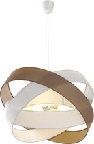 Lindby - Hanglamp - 3 lichts - stof, metaal - H: 47.6 cm - E27 - bruin, wit, grijs