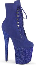 Pleaser Plateau Laarzen, Paaldans schoenen -37 Shoes- FLAMINGO-1020FSMG Paaldans schoenen Blauw