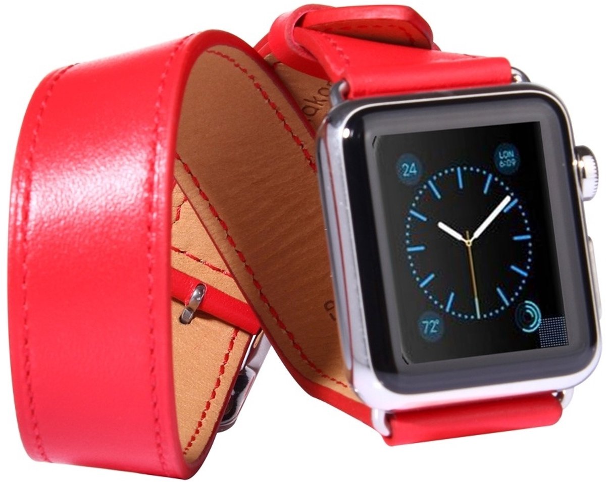 Kakapi Kunstleren bandje - Geschikt voor de Apple Watch Series 1/2/3/4 (42&44mm) - Grenen