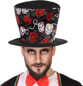 ATOSA - Zwarte Dia de los Muertos hoge hoed voor volwassenen - Hoeden > Hoge hoeden