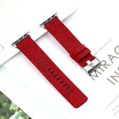 By Qubix Canvas nylon bandje - Rood - Geschikt voor Apple Watch 42mm - 44mm - 45mm - Ultra - 49mm - Compatible Apple watch bandje - smartwatch bandje