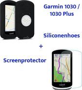 Siliconenhoes + Screenprotector geschikt voor Garmin Edge 1030 / 1030 Plus - Zwart - Inclusief Screenprotector