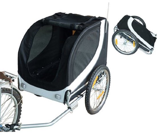 PawHut Hondentrailer fietskar universeel wit / zwart