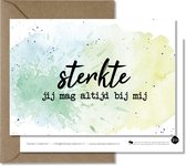 Tallies Cards - greeting  - wenskaarten - Sterkte - Aquarel  - Set van 4 ansichtkaarten - condoleance - deelneming - gecondoleerd - afscheid - Inclusief kraft envelop - 100% Duurzaam