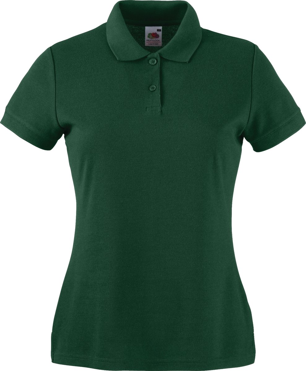 Fruit Of The Loom Vrouwen Dames-Fit 65/35 Poloshirt Korte Mouwen (Bottle Groen)
