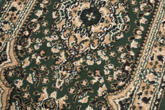Tapiso Atlas Tapis Chemin Salon Chambre Cadre Vert Foncé Traditionnel Durable Pratique Atmosphère De Vie Design Haute Qualité Taille - 100 x 250 cm