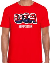 Rood usa fan t-shirt voor heren - usa supporter - Amerika supporter - EK/ WK shirt / outfit 2XL