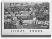 Walljar - FC Utrecht - Feyenoord '81 - Zwart wit poster met lijst