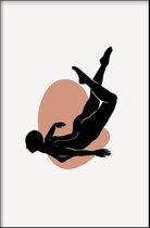 Walljar - Swimming Stamp - Muurdecoratie - Poster