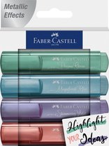 Faber-Castell tekstmarker - 4 stuks - metallic - FC-154624