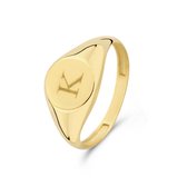Isabel Bernard Le Marais Lauren 14 Karaat Gouden Initial Ring  - Goudkleurig