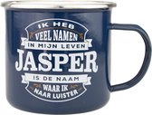 Mok - Top vent - Jasper - Geëmailleerd - Gevuld met een verpakte toffeemix - In cadeauverpakking