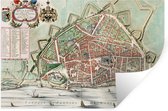 Sticker Muursticker Plans de la ville historique - plan de la ville ancienne et historique de Nimègue - 90x60 cm - feuille adhésive autocollante - sticker mural repositionnable
