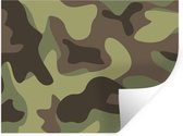 Muurstickers - Sticker Folie - Illustratie van een camouflage patroon - 80x60 cm - Plakfolie - Muurstickers Kinderkamer - Zelfklevend Behang - Zelfklevend behangpapier - Stickerfolie