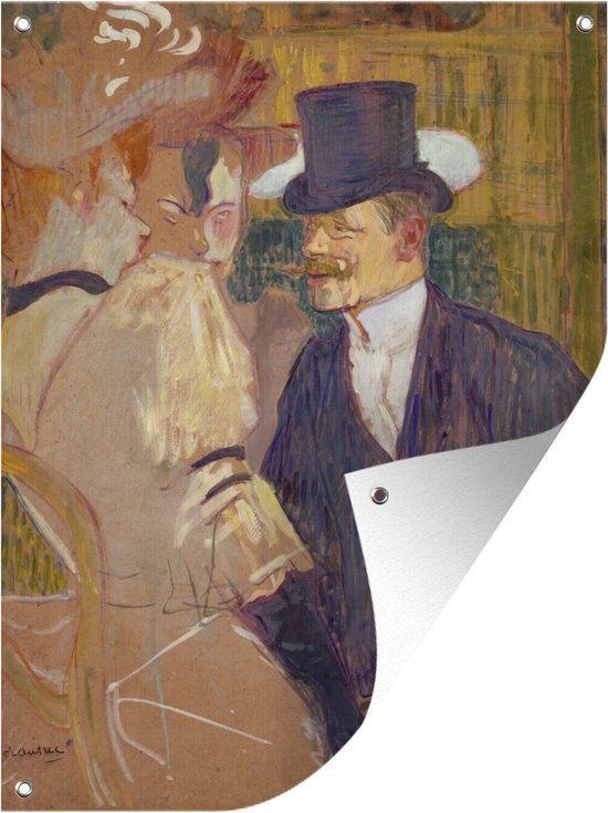 Tuin decoratie The Englishman - Schilderij van Henri de Toulouse-Lautrec - 30x40 cm - Tuindoek - Buitenposter