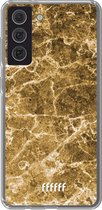 6F hoesje - geschikt voor Samsung Galaxy S21 FE -  Transparant TPU Case - Gold Marble #ffffff