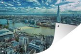 Muurdecoratie Londen - Skyline - Engeland - 180x120 cm - Tuinposter - Tuindoek - Buitenposter