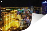 Muurdecoratie Skyline - Las Vegas - Nacht - 180x120 cm - Tuinposter - Tuindoek - Buitenposter