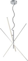 LED Hanglamp - Hangverlichting - Trinon Tiraki - 24W - Warm Wit 3000K - Rechthoek - Mat Nikkel - Aluminium