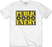Public Enemy Heren Tshirt -XL- Four Logos Wit