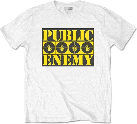 Public Enemy - Four Logos Heren T-shirt - XL - Wit